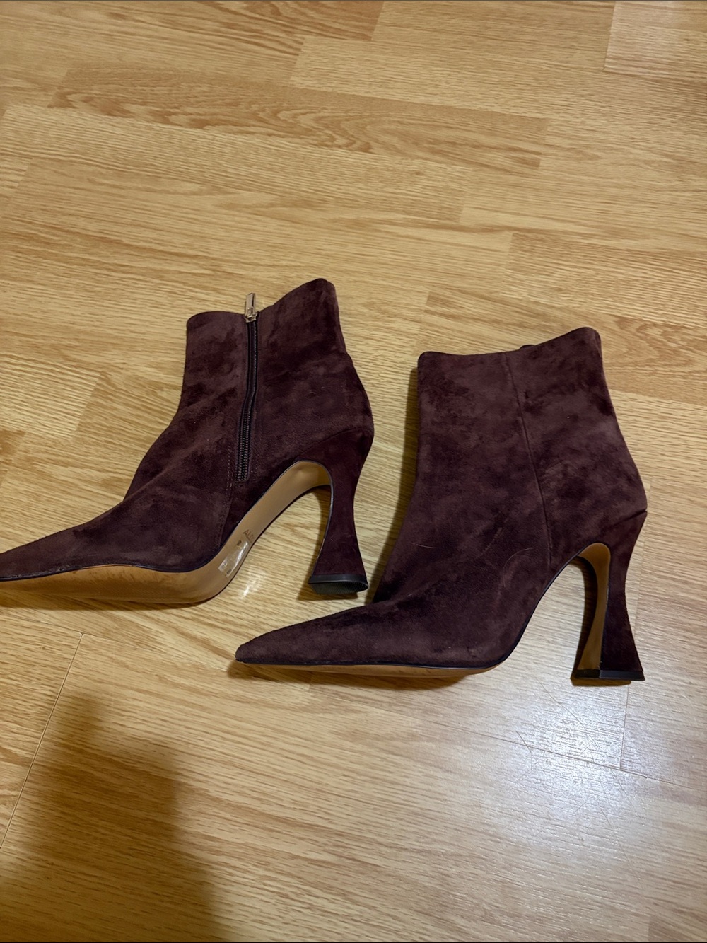 Aldo Dark Brown Suede Pointed-Toe Ankle Booties